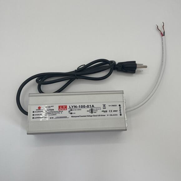 LED Driver 100 Watts 110V AC to 12V DC Low Voltage Output IP67 Waterproof Power - Picture 1 of 4